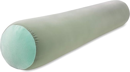 Straight Body Pillow, Full Size Premium Microbead,Side Sleeping/Maternity Pregnant Women, Supportive,Fluffy, Breathable, Cooling, 85/15 Spandex/Nylon Silky Feel Anti-Aging - 48” X 8” - Cadet Grey