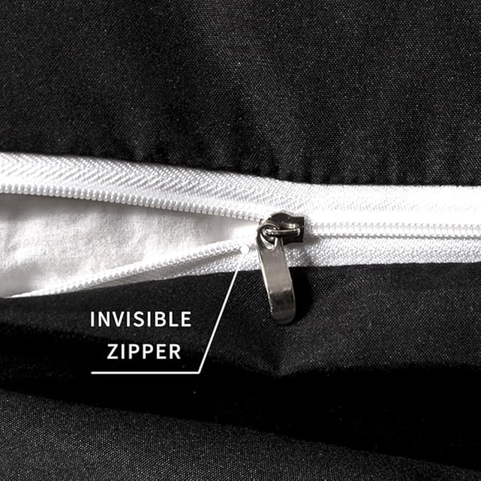 2 Pack Body Pillowcase 20 x 48 Inches Soft Comfortable Not Shrink Microfiber Body Pillow Cover, Black Body Pillow Cover with Hidden Zipper Closure