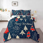 Erosebridal Cartoon Snowman Deer Comforter Set for Kids Boys Girls,Xmas Pine Tree Bedding,Merry Christmas Comforter Sets,Winter Festivals Duvet Insert with 2 Pillowcases Lightweight,King