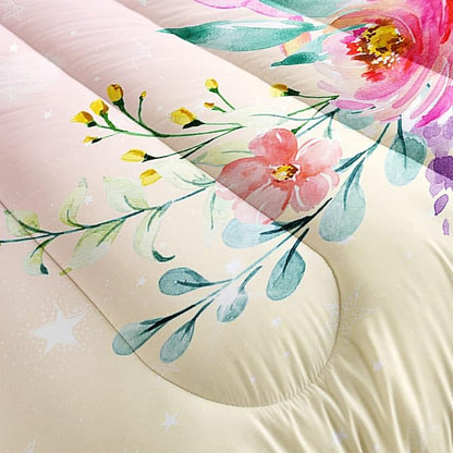 CVHOUSE Butterfly Comforter Set,Floral Butterfly Bedding Set for Girls Kids Teens,Flower Butterflies Comforter Butterflies Duvet Set Room Decor Quilt Set Twin Size