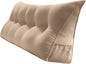 Triangular Reading Bed Rest Pillow Large Bolster Cushion Headboard Backrest Wedge Pillow with Removable Cover and Two Large Side Pockets (Champagne, King: 78 x 8 x 20 inches)