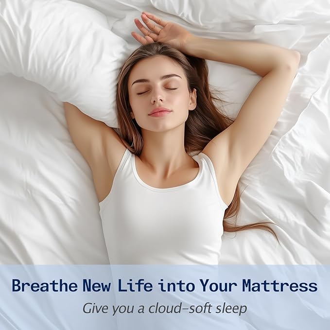 SOPAT Mattress Topper Full Size Extra Thick Mattress Pad 8-21" Deep Pocket Soft Down Alternative Fill Mattress Protector Pillow Top Mattress Cover (54x75 Inches, White)