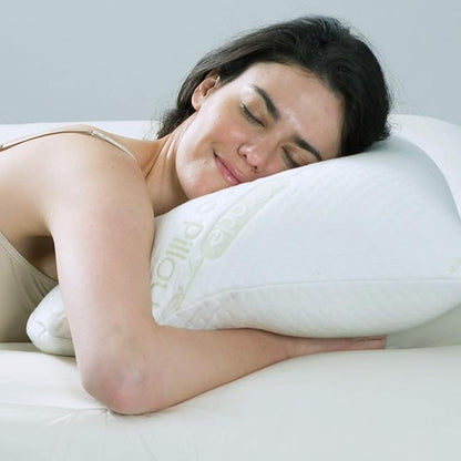 Ontel Miracle Shredded Memory Foam Pillow with Viscose from Bamboo Cover, Queen, White