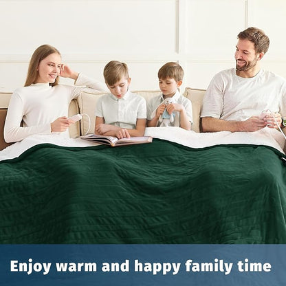 Heated Electric Blanket Queen Size - 84" x 90" Heating Blanket with Dual Control, 10 Heating Levels & 8 Hours Auto Off, Soft Warm Flannel Blanket, Christmas Birthday Gifts for Senior Grandma