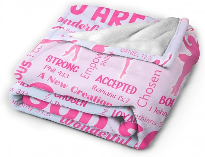 Ballet Bible Verse Blanket, Inspirational Scripture Religious Gifts for Christian, Warm Soft Flannel Bible Throw for Bed Sofa Decoration 30"x40" for Baby