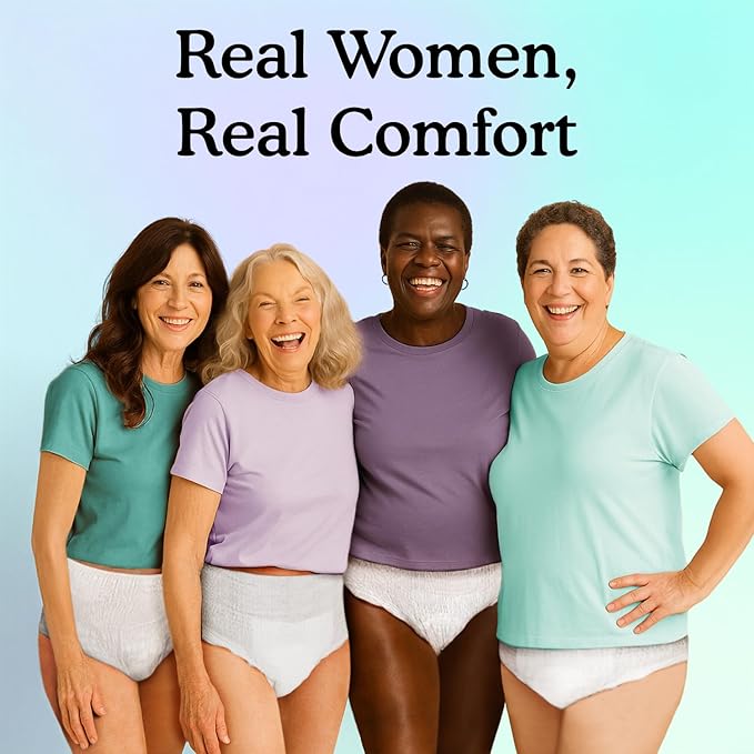 Because Overnight Absorbency Pull Ups - Adult Disposable Incontinence Underwear, Extra Absorbent Nighttime Briefs for Men and Women, White, Large, 80 Count (4 Packs of 20)