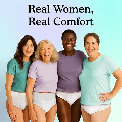 Because Overnight Absorbency Pull Ups - Adult Disposable Incontinence Underwear, Extra Absorbent Nighttime Briefs for Men and Women, White, XXLarge, 40 Count (4 Packs of 10)