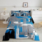 Feelyou Abstract Bedding Set Kids Modern Abstract Art Comforter Set Blue Grey Black Comforter for Boys Room Decor Lightweight Retro Duvet Set Toddler Size with 1 Pillow Case