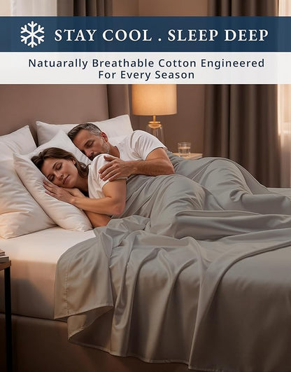 LANE LINEN 100% Egyptian Cotton Twin XL Sheets, Soft & Comfy No Pill Fade Resistant Oeko-Tex Certified sustainably Produced Cotton Sheets Twin XL, 15" Extra deep Pokcet Bed Sheets - Charcoal