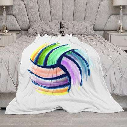 Volleyball Blanket, Volleyball Gifts for Teen Girls, Girls Sport Blankets Gift for College Team Players, White Soft Plush Kids Throw for Couch Sofa, 30"x40"