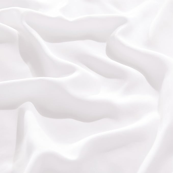 Bedsure King Size Sheet Set, Cooling Sheets, Rayon Derived from Bamboo, Deep Pocket Up to 16", Breathable & Soft, Bed Sheets, Hotel Luxury Silky Bedding for Hot Sleepers, White