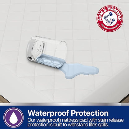 Arm & Hammer Supreme Loft Mattress Pad, Waterproof, Queen