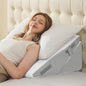 Sasttie Wedge Pillow for After Surgery, Adjustable Bed Wedge Pillow Headboard for Acid Reflux, Sleeping, Neck & Back Support, with Removable Cover, Light Grey & White