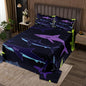 Erosebridal Shark Coverlet Set, Cartoon Shark Bedding Quilted Sea Animal Bedspread for Kids Girls Boys, Soft Microfiber Decorative 3 Pieces King Size, Dark Navy