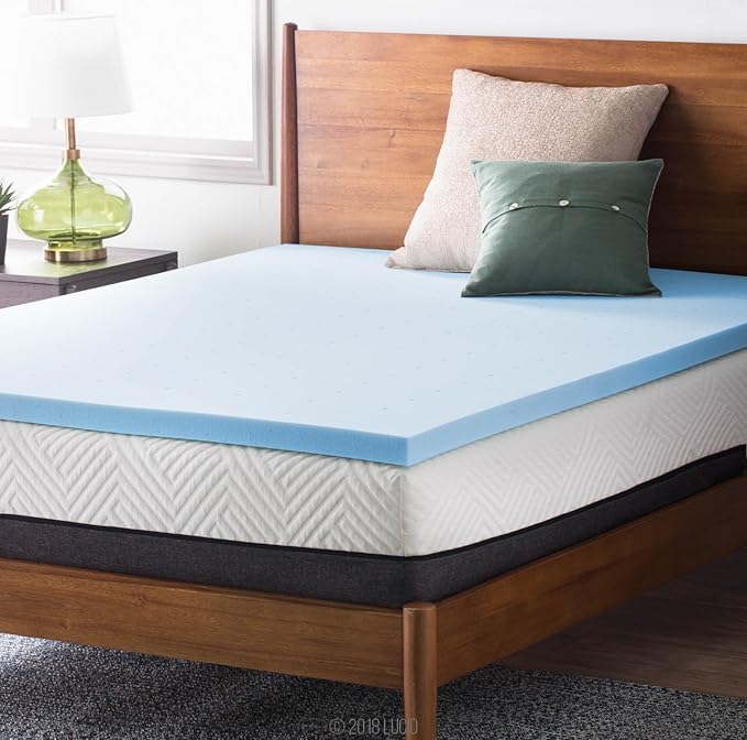 LUCID 2-Inch Ventilated Gel Infused Memory Foam Mattress Topper - Twin XL