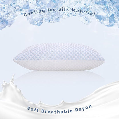OSBED Adjustable Cooling Shredded Memory Foam Pillows King Size Set of 4 - Temperature-Regulating for Hot Sleepers with Dual Airflow Ventilation(CertiPUR-US & Hypoallergenic & Machine Washable)