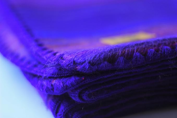 Alpaca Wool Blanket - Twin Size Bed Throw & Warm, Lightweight, Couch or Camp - Outdoor - 75 x 38 Inches (Blue & Purple)