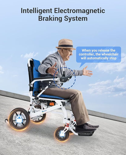 Aotedor Electric Wheelchairs for Adults,22 Miles Long Travel Range with 2 Lithium Batteries All Terrain Power Wheelchair,Ultra Lightweight 39Lbs Folding Compact Motorized Wheelchair,Airline Approved