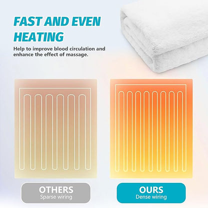 Massage Table Warmer Heating Pad Massage Bed Warmer Pad with 9 Hours Timer, 9 Heat Settings, Overheat Protection for Massage Bed & Spa, Thickened & Soft Fleece, 30" x 71", with Portable Storage Bag