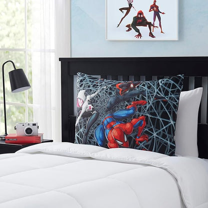 Northwest Spiderman & Friends Bed Pillow - Cloud-Like Filled Bed Pillow for Sleeping with Removable Cover - 20" x 30" Full Size Pillow for Kids with Popular Characters