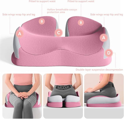 Seat Cushions for Office Chairs Wheelchair Cushion for Long Sitting Back Pain，Memory Foam Seat Car Computer Desk Chair Cushion，Coccyx Cushion for Tailbone Pain Relief Cushion Office Chair Butt Pillow