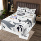 Erosebridal Sea Animal Theme Bedspread Queen Size Shark Coverlet Set,Penguin Polar Animal Bedding Set Cartoon Sea Lion Quilt Set for Boys Girls,Bird Starfish Bedroom Decor Plain White