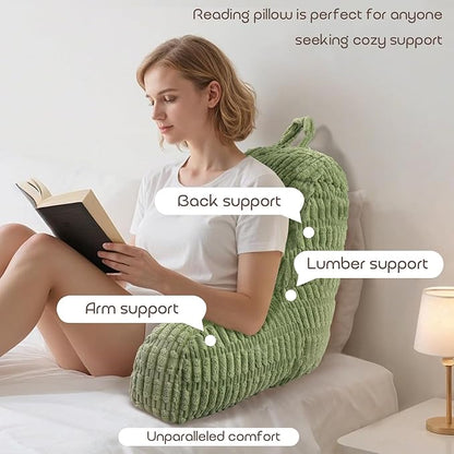 Reading Pillows for Sitting in Bed Adult, Back Rest Pillow for Sitting Up in Bed and Couch, Back Support Chair Pillow Support for Adult Backrest Pillows for Reading (Sage Green)