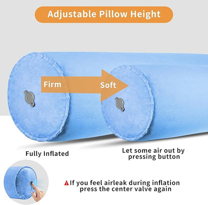 EULANT 2 Pack Inflatable Body Pillow for Adults,Inflatable Travel Body Pillow for Sleep,47inch Long Hug Pillow Bolster Pillow for Sleeping, Back