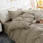 NEXHOME PRO Duvet Cover Set Kids Twin Size Linen Feel Textured Organic Natural 100% Washed Cotton Duvet Cover 2 Pieces Bedding Set with Zipper Closure & Corner Ties, Breathable (No Comforter)