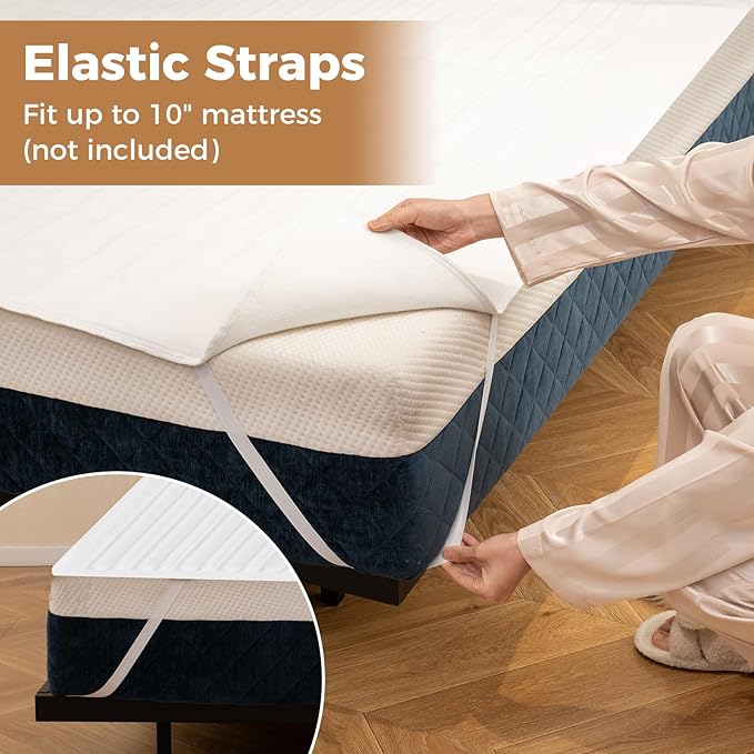 MAT EXPERT Heated Mattress Pad Twin, Machine Washable Electric Mattress Pad w/Single Controller, 9 Heat Settings & 9H Auto Shut-Off, Overheat Protection, Fit Up to 10”, Bed Warmer, 76” x 39”, White