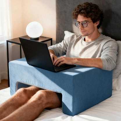 Reading Pillow for Gaming Lap Desk Pillow for Laptop Memory Foam Bed Desk for Reading Working Crocheting Gaming Arm Rest on Bed/Sofa/Floor/Couch/Car (Blue)