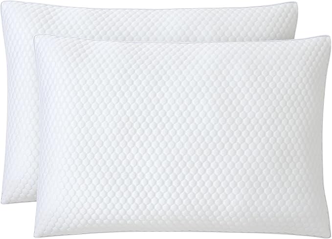 Columbia 2 Pack of Comfort Ice Fiber Side Sleeper Down Alternative Bed Pillow - Polyester Fiberfill, Supportive Cooling Double Sided Breathable Cover - Standard/Queen