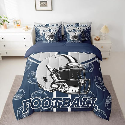 Feelyou Football Comforter Set Twin Size 7 Pieces Ball Games Bedding Set for Kids Boys Girls Rugby Bed in a BagFootball Bedroom Decor Rugby Sports