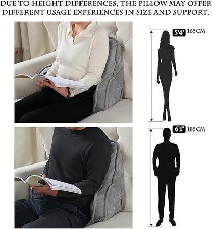 Home Soft Things Super Soft Bedrest Reading Pillow, Lounger Backrest Pillow for Sitting in Bed with Arms Pockets, 20" x 18" x 17", Butter Cup