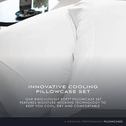 SHEEX Original Performance Cooling Pillowcases, Ultra-Soft Pillowcase Set, 2 Cooling Pillow Covers, King, Navy