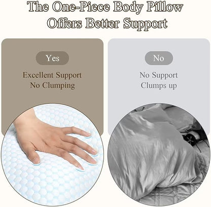 Mermaid Body Pillows for Adults, Cooling Long Pillow for Bed, One Piece Full Body Pillow, Big Memory Foam Firm Body Pillow for Side Sleepe, Soft Hugging Bodypillow for Pregnancy