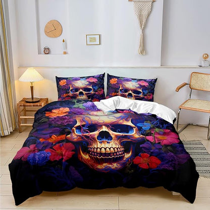 Christmas Bed Duvet Cover Set Queen Sizewith 2 Pillowcases for Kids Girls Teens Adult Bedroom Decor