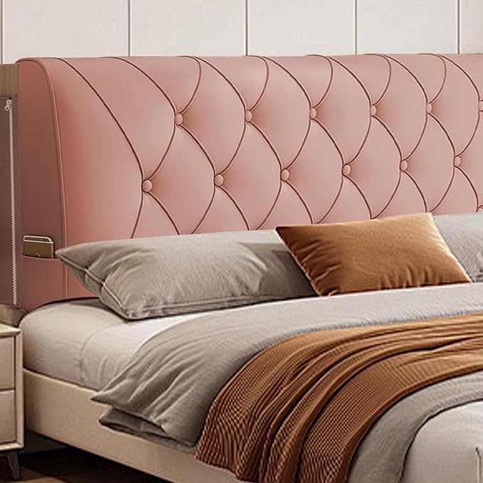 VKZ Headboard Pillow Twin, 39" x 24" Reading Pillows and Bed Pillow for Sitting Up, Upholstered Bolster Body Pillow with Removable Head Board Cover for Bed Dorm Sofa Floor Back Support, Light Pink