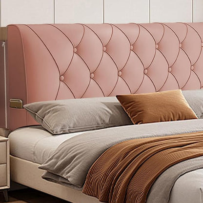 VKZ Headboard Pillow Full, 47" x 24" Reading Pillows and Bed Pillow for Sitting Up, Upholstered Bolster Body Pillow with Removable Head Board Cover for Bed Dorm Sofa Floor Back Support, Light Pink