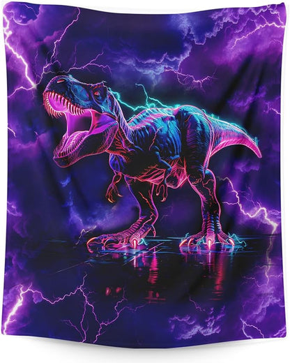 Boys Blanket Dinosaur Blankets for Boys Teens Gift for Son Grandson, Cozy 60 x 50 Inches Flannel Throws for Bed Living Room Garden Sofa