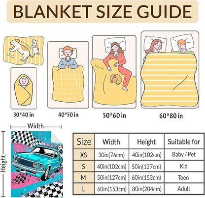 Boys Blanket Gifts Cars Blankets for Kids Toddlers Boys - 30" x 40" Cute Car Themed Soft Lightweight Flannel Throws for Couch, Sofa, Bed, Office, Travel