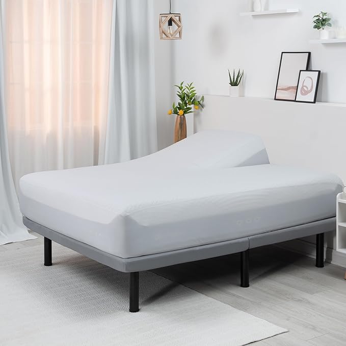 Bedgear Split Head King Dri-Tec Mattress Protector – Waterproof, Breathable, Washable, Adjustable Base Compatible – Deep Pocket Fitted Pad Fits 18” Mattress – White