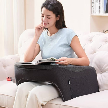 Reading Pillow, Lap Desk, Laptop Pillow for Lap, Large Gaming Pillow for Reading, Working, Gaming or Sitting in Bed Floor Couch(Dark Grey)
