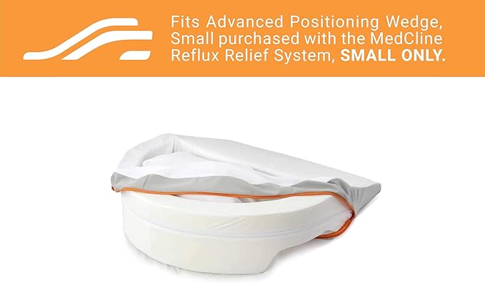 MedCline Bed Wedge Pillow Case, Fits Bed Wedge Pillow for Acid Reflux Relief, Enhanced Support and Better Sleep, Soft, Washable, Plush Comfort, Hidden Zipper for Easy Care, 27" x 29" x 6", Small