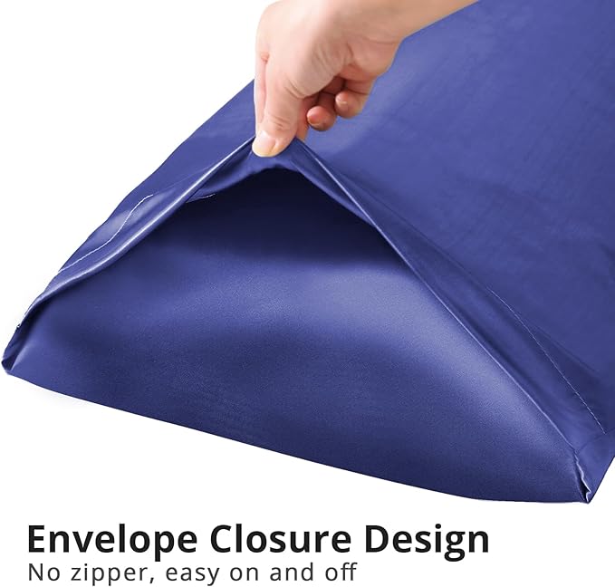 HUXMEYSON Body Pillow with Satin Pillowcase, Body Pillow for Adults, Removable Cover, Navy Blue (20"x54")
