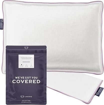 Lincove 100% Cotton Sateen Pillow Protector Cover - Zipper Pillow Cover - 500 Thread Count Luxury Cotton - Zippered Dust Pillow Protector Bed Pillow Case, Standard, 20”x26”