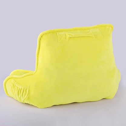 Home Soft Things Super Soft Bedrest Reading Pillow, Lounger Backrest Pillow for Sitting in Bed with Arms Pockets, 20" x 18" x 17", Butter Cup