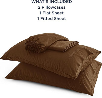 Bedsure Full Size Bed Sheets, Cooling Sheets, Rayon Derived from Bamboo, Breathable & Soft, Deep Pocket Up to 16 Inches, Hotel Luxury Silky Bedding for Hot Sleepers, Brown