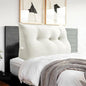 Headboard Wedge Pillow Large Reading Pillow Twin Size Bed Rest Back Support Pillow for Sitting up in Bed Daybed Couch Backrest Cushion Velvet Off-White
