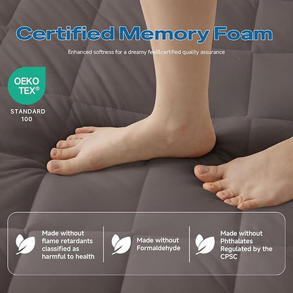 Aircliff Japanese Floor Futon Mattress, Roll Up Tatami Mat, Sleeping Pad, Shikibuton, CertiPUR-US Certified Foam Floor Mattress for Bed Sleeping, Dormitory, Guest Bed, Designed in Japan(Grey, Full)